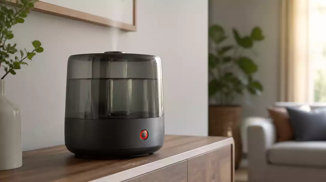 Honeywell humidifier with a red light on, indicating an issue