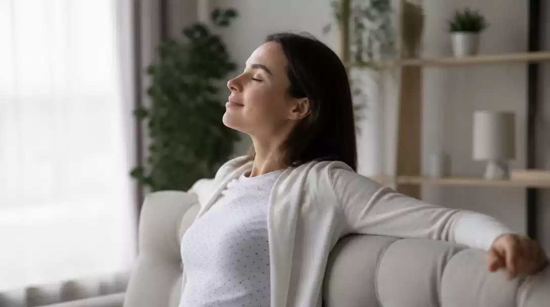 Person enjoying fresh air in a well-humidified room
